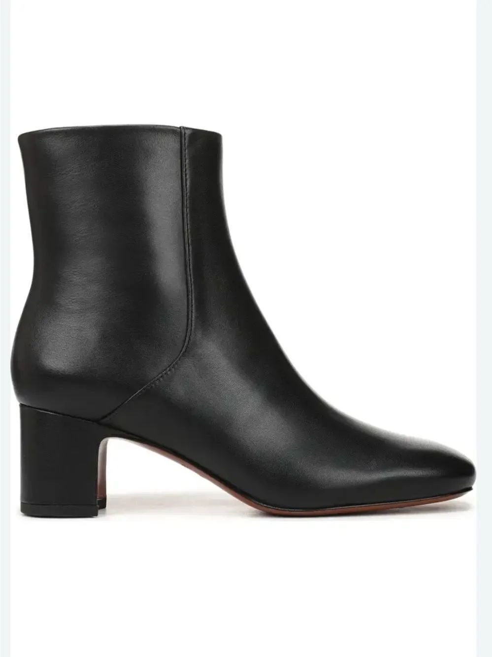 Vince Black Kellan block heel ankle boots flsmooth leather New